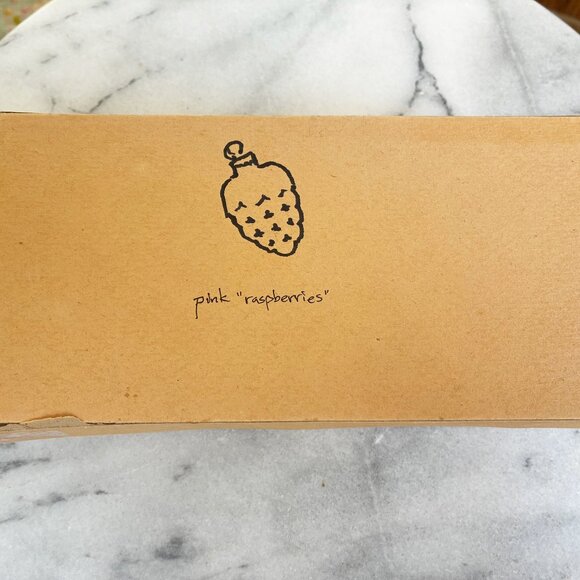 Vintage Boxed Set/8 Shiny Brite Grapes Berries Glass Christmas Ornament Pink - Picture 10 of 12